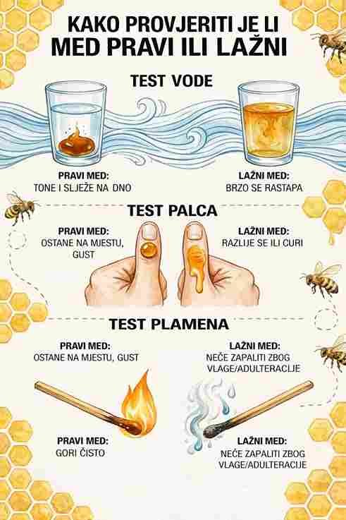 Kako provjeriti da li je med čist ili lažan 🍯
