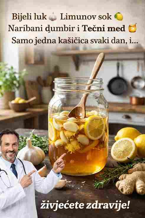 Kombinacija limuna, đumbira, bijelog luka i meda: prirodni eliksir za zdravlje 🌿🍯