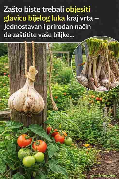 Zašto vrtlari vise glavice bijelog luka pored biljaka