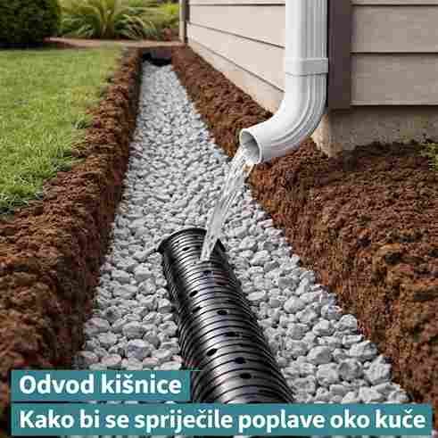Sistem odvodnje za kućanstva za upravljanje oticanjem kišnice