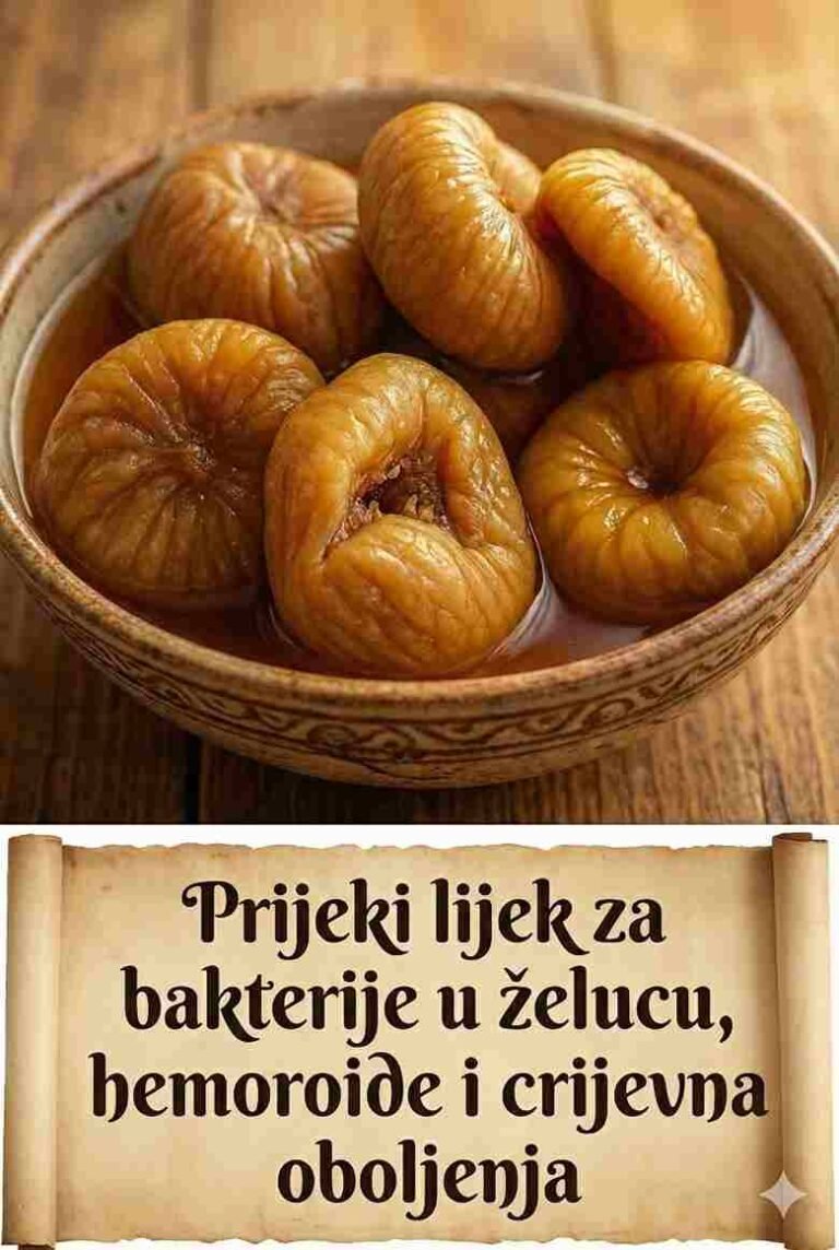 Ovaj tradicionalni narodni pripravak kombinuje moć suhih smokava i ljekovitost maslinovog ulja. Koristi se kao terapija od 40 dana za liječenje i obnavljanje sluzokože želuca te je poznat kao najjači prirodni laksativ koji ne oštećuje crijeva, već ih liječi. Idealan je za one koji pate od zatvora, gastritisa ili čira na želucu. ​Sastojci: ​Suhe smokve: Oko 30 do 40 komada (količina dovoljna za terapiju od 40 dana). ​Maslinovo ulje: Ekstra djevičansko, u količini koja je potrebna da se sve smokve potope. ​Tegla: Staklena, sa hermetičkim poklopcem. ​Upute za pripremu: ​Priprema Plodova: Uzmite čiste i suhe smokve. Preporučuje se da svaku smokvu izbockate čačkalicom na nekoliko mjesta ili da ih prepolovite. Ovo omogućava da ulje prodre dublje u plod. ​Punjenje Tegle: Smokve čvrsto složite u staklenu teglu. ​Zalijevanje Ulje: Smokve prelijte ekstra djevičanskim maslinovim uljem. Ulje mora u potpunosti prekriti sve smokve. ​Aktivacija Lijekova: Teglu dobro zatvorite i ostavite da odstoji na tamnom i hladnom mjestu (ali ne u frižideru) 40 dana. Za to vrijeme, smokve će omekšati, upiti ulje i postati ljekoviti eliksir. ​Doziranje i Terapija: ​Jutarnji Ritual: Svako jutro, na prazan želudac, uzmite jednu (1) smokvu natopljenu uljem. ​Dodatno Ulje: Uz smokvu, popijte i jednu čajnu kašiku ulja iz tegle. ​Konzumacija: Nakon uzimanja, pričekajte oko pola sata prije doručka. ​Trajanje: Terapija se provodi dok se ne potroše sve smokve i ulje iz tegle. ​Napomena: ​Smokve u ulju su efikasan prirodni laksativ, ali se uvijek preporučuje umjerena konzumacija. Ako imate kronične zdravstvene probleme, posavjetujte se sa ljekarom prije početka bilo kakve dugotrajne prirodne terapije.