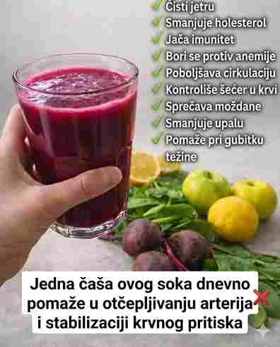 Samo jedna čaša ovog soka: Prirodni spas za vaše arterije i pritisak